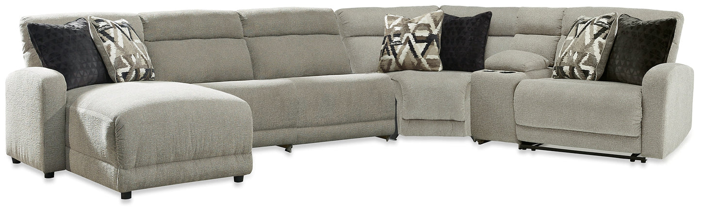 Canapé sectionnel inclinable électrique 6 pièces Colleyville avec chaise longue